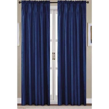 Rt Designers Collection RT Designers Collection PNN08656 Nikki Faux Silk 54 x 95 in. Rod Pocket Panel; Navy PNN08656